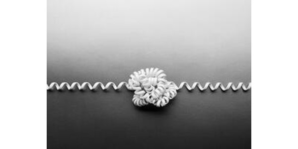 Telephone cord tied in a knot