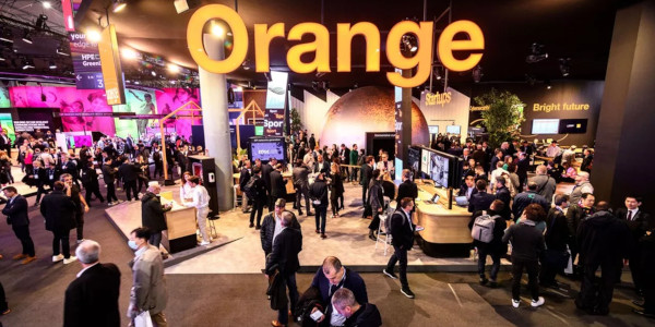 Mandatory Credit: Photo by Matthias Oesterle/Shutterstock (13787121g)The Orange stand during the Mobile World Congress 2023 in Barcelona, one of the most important events for mobile technologies and a launching pad for smartphones, future technologies, devices, and peripherals. The 2023 edition runs under the over-arching theme of 'Velocity - Unleashed Tomorrow's Technology Today'Mobile World Congress 2023 Underway, Fira Barcelona, Barcelona, Spain - 28 Feb 2023/shutterstock_editorial_Mobile_World_Congress_2023_Und_13787121g//2302282116