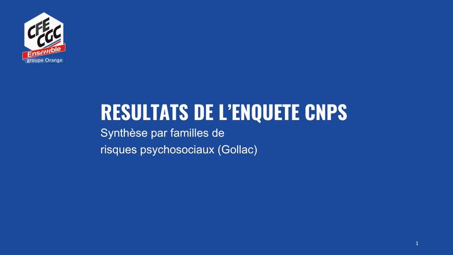 resultats enquete cnps analyse gollac risques psychosociaux cfe cgc orange 2025