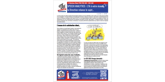 speech analitics lia a votre ecoute cfe cgc orange juin 2025